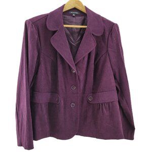 VTG Blazer Women's XL Purple Old Money Vegan Suede Quiet Luxury Office Siren Y2K